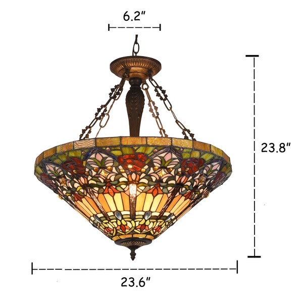 Chloe 3-light Tiffany Dark Antique Bronze Pendant