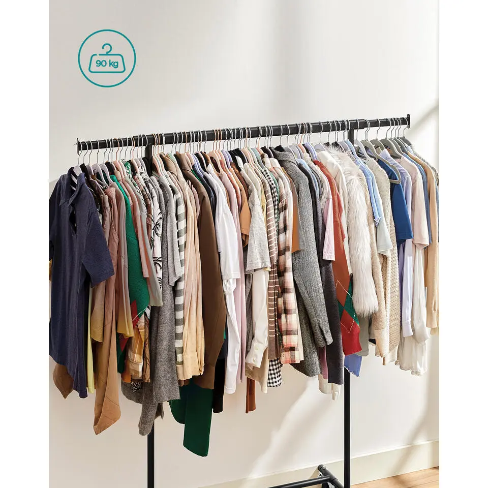 Kledingrek Astrid - 132 x 45,5 x 160 cm - Zwart