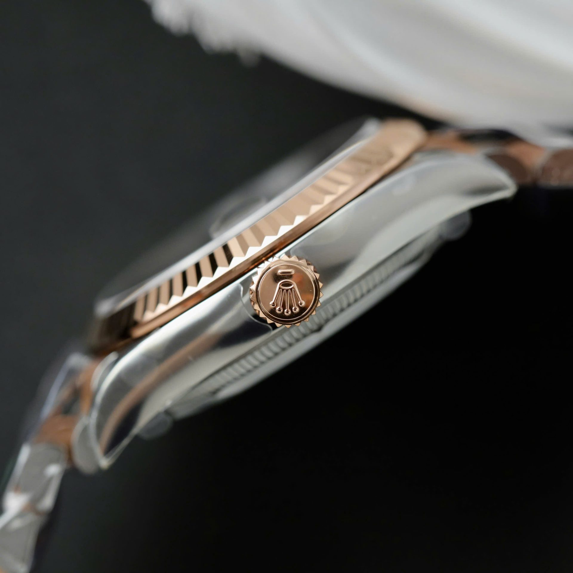 Rolex Datejust SS/RG Plated Chocolate Roman Dial CZ Diamonds 31mm Jub Replica