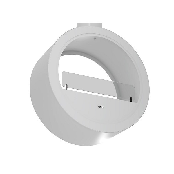 Cheminée bioéthanol suspendue Incyrcle Slim 2Side - Design rond avec double façade ouverte d.70 cm Blanc