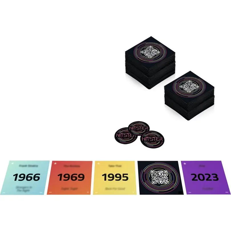 Kartenspiel Set bestehend aus verschiedenen Artikeln Hitster