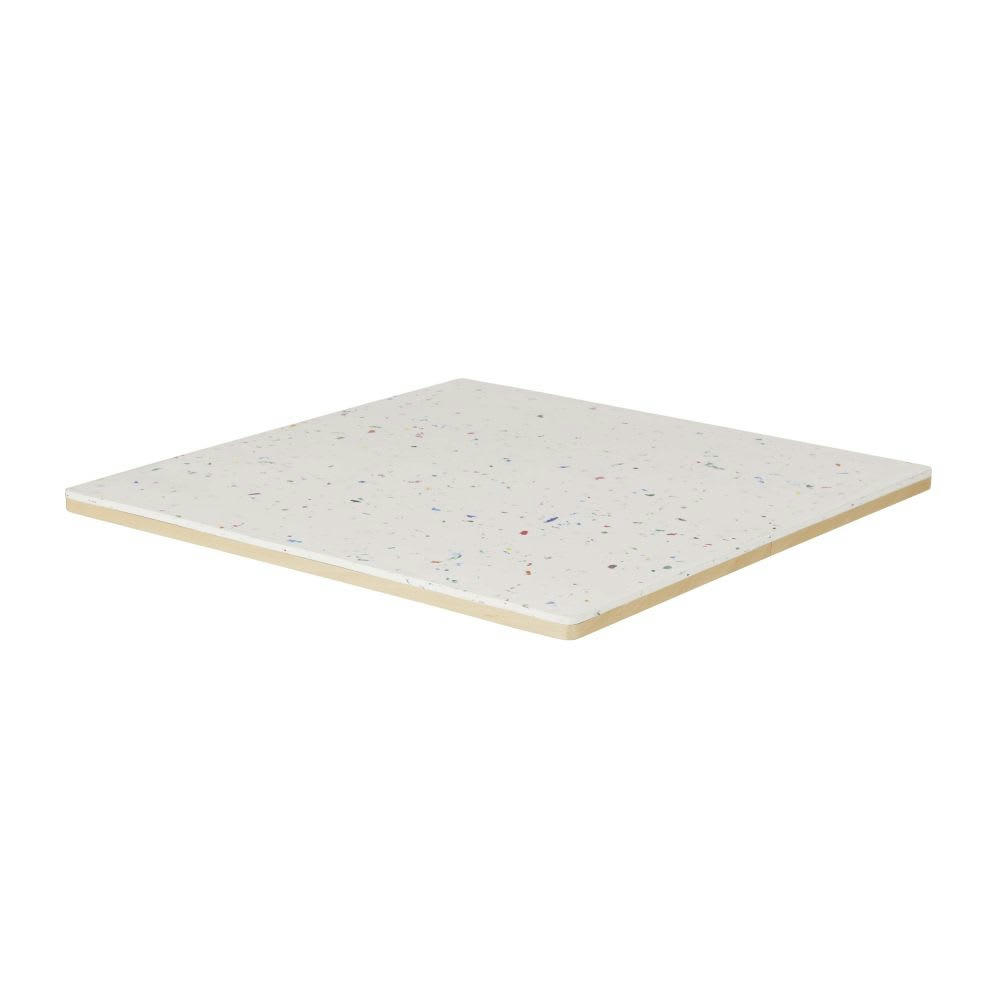 Element Business - Plateau de table professionnel carré en plastique recyclé Le Pavé® effet terrazzo 2 personnes L70