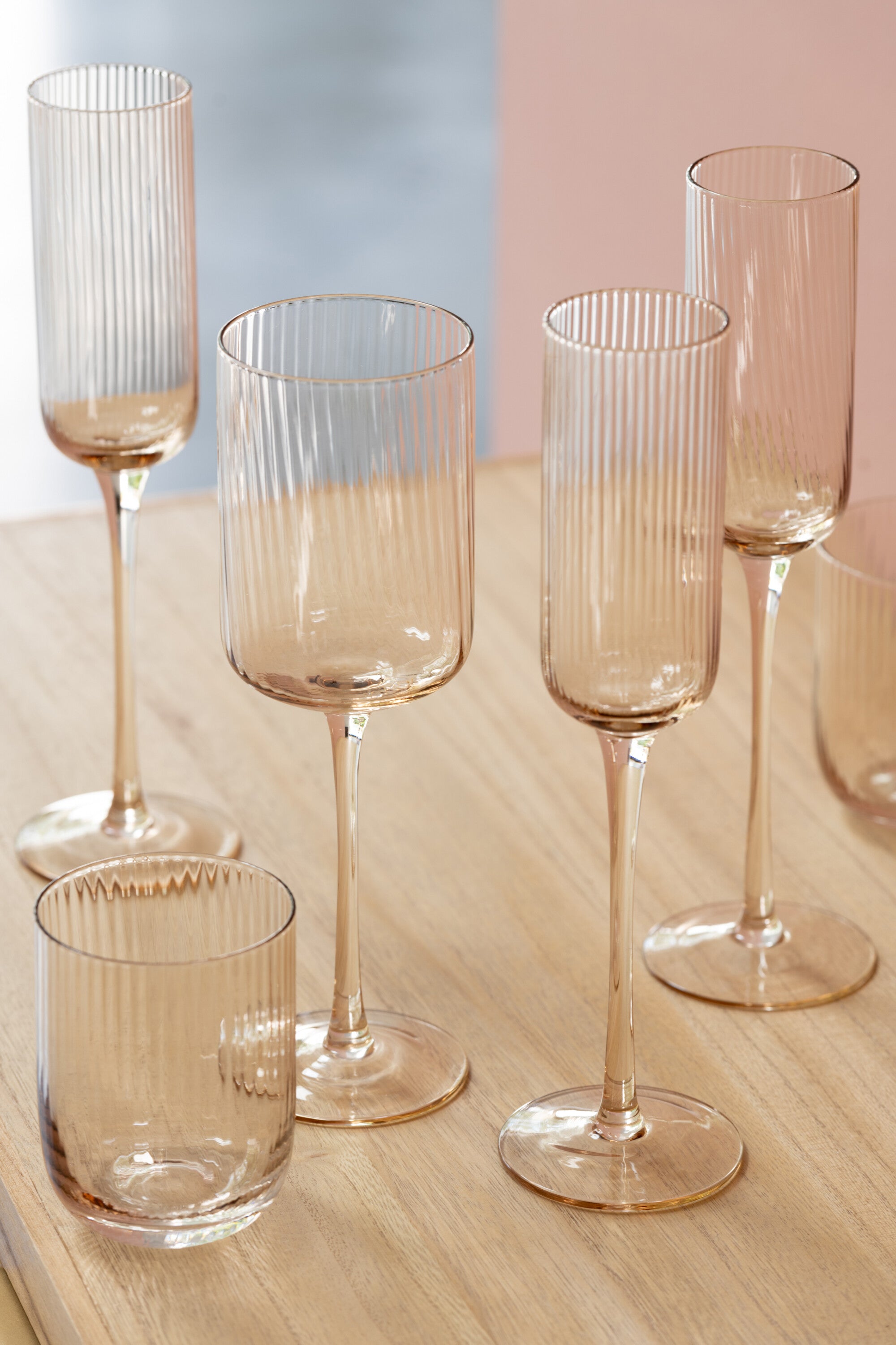 J-Line drinkglas Kyle - glas - amber - 6 stuks