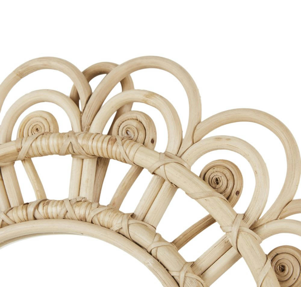 PAON - Miroir en rotin beige 40x35