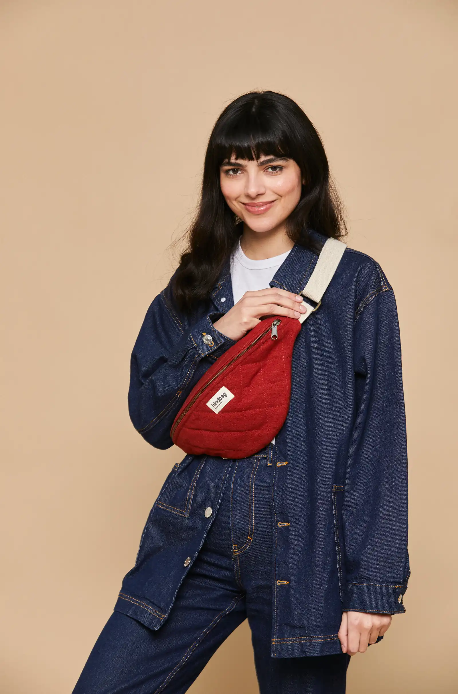 Sac banane matelassé Olivia Terracotta
