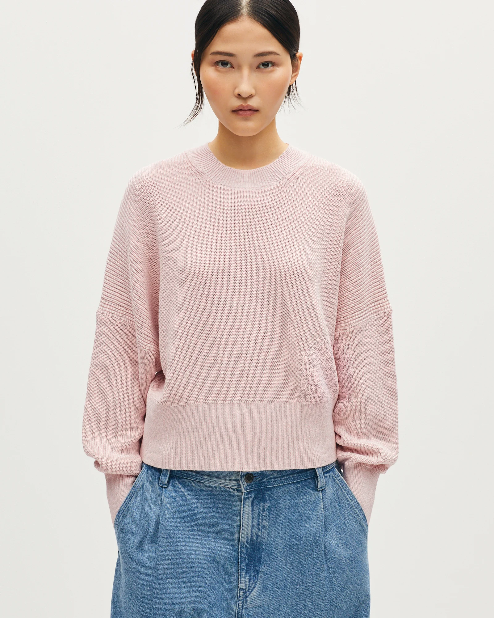 Pull col rond en coton