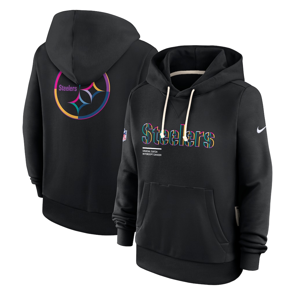 Pittsburgh Steelers Nike Women's 2025 NFL Crucial Catch Sideline Standard Issue Dri-FIT Hoodie - Black