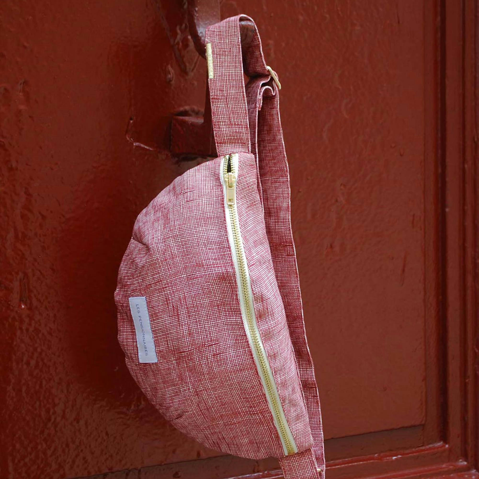 - Sac banane en toile de coton bio rouille quadrillé