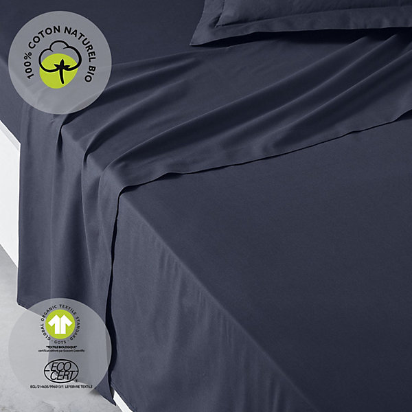 Drap plat 57 fils - 100% coton biologique