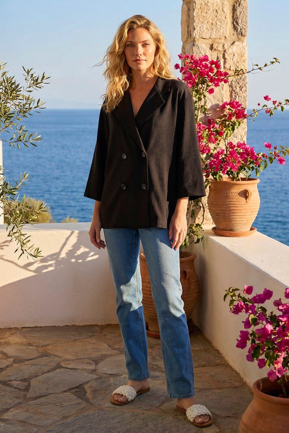 Roman Relaxed Textured Blazer