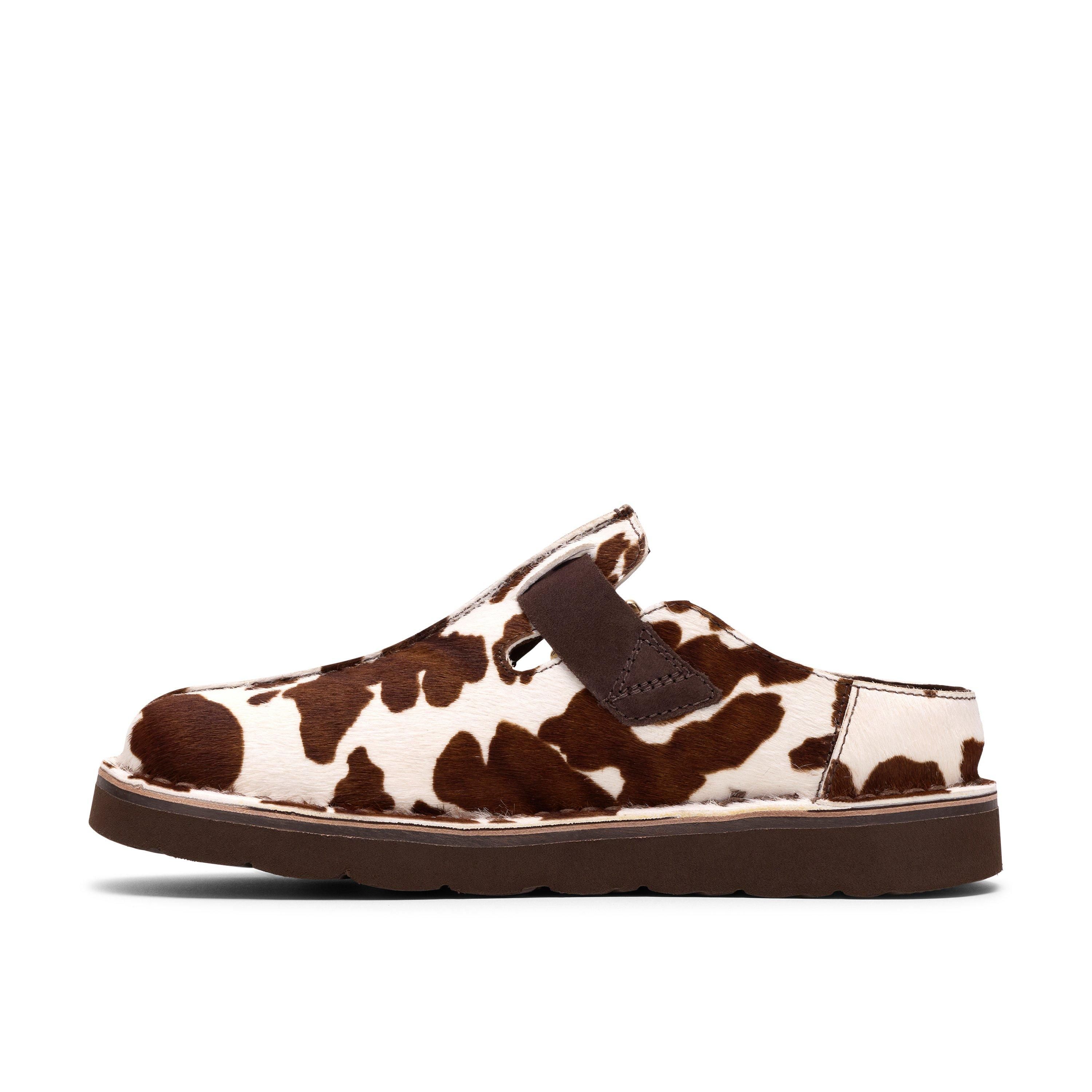 Clarks Solsbury Mule Cow Print Mules,Slip Ons