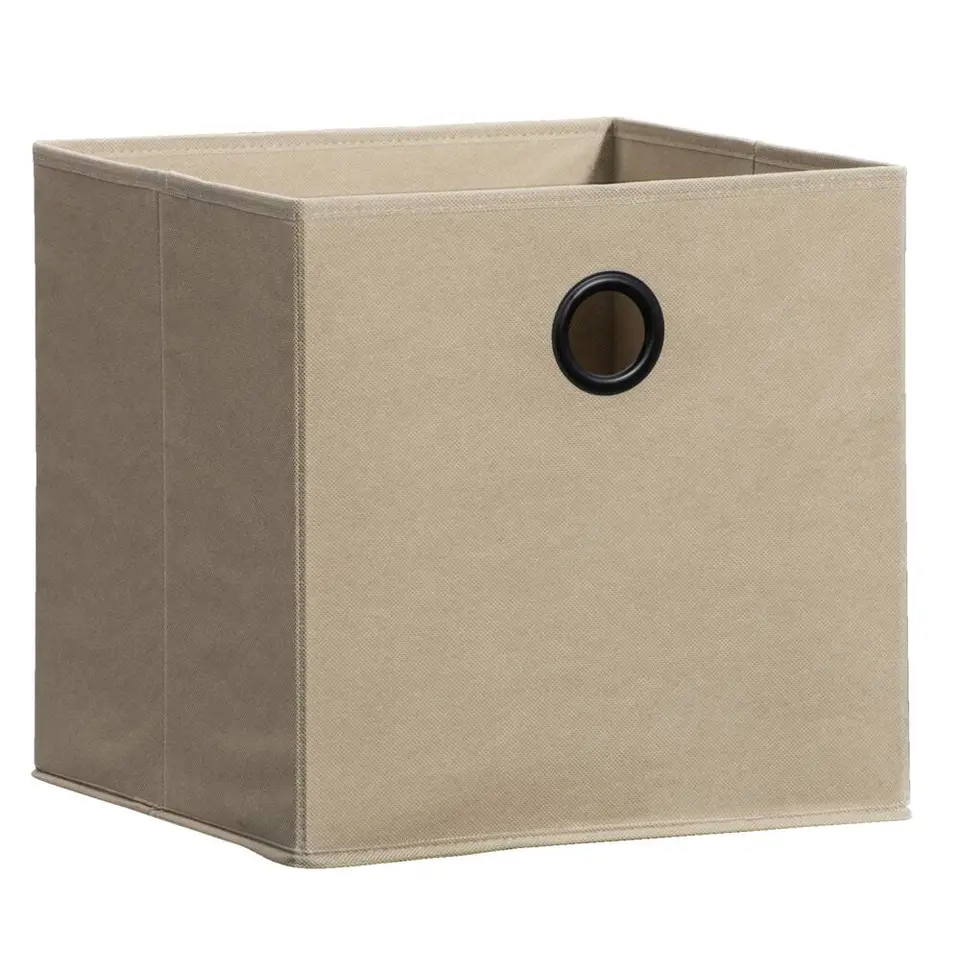 Opbergbox Kenzi stof - zand - 31x31x31 cm