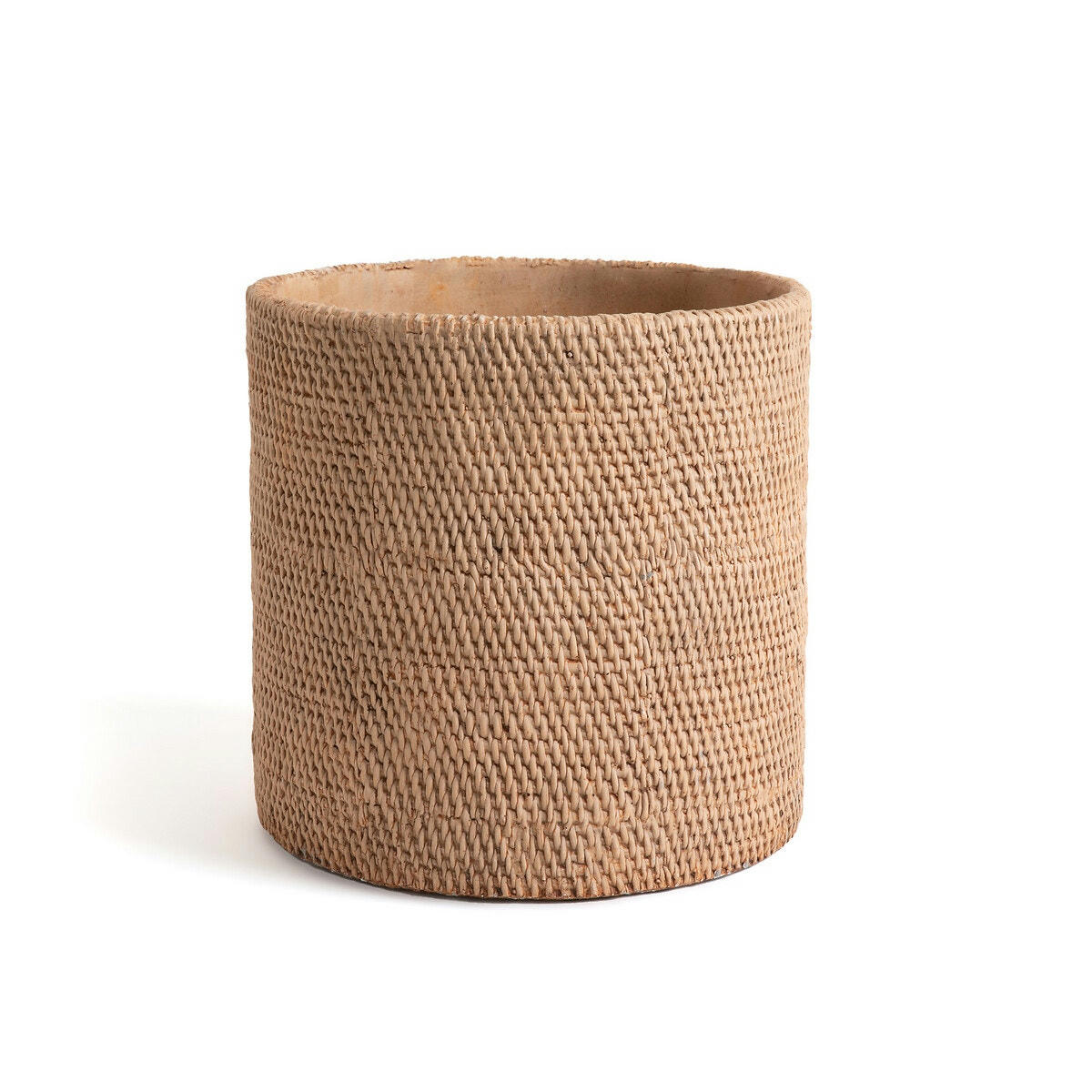 Cache-pot en grès H30 cm, Natte