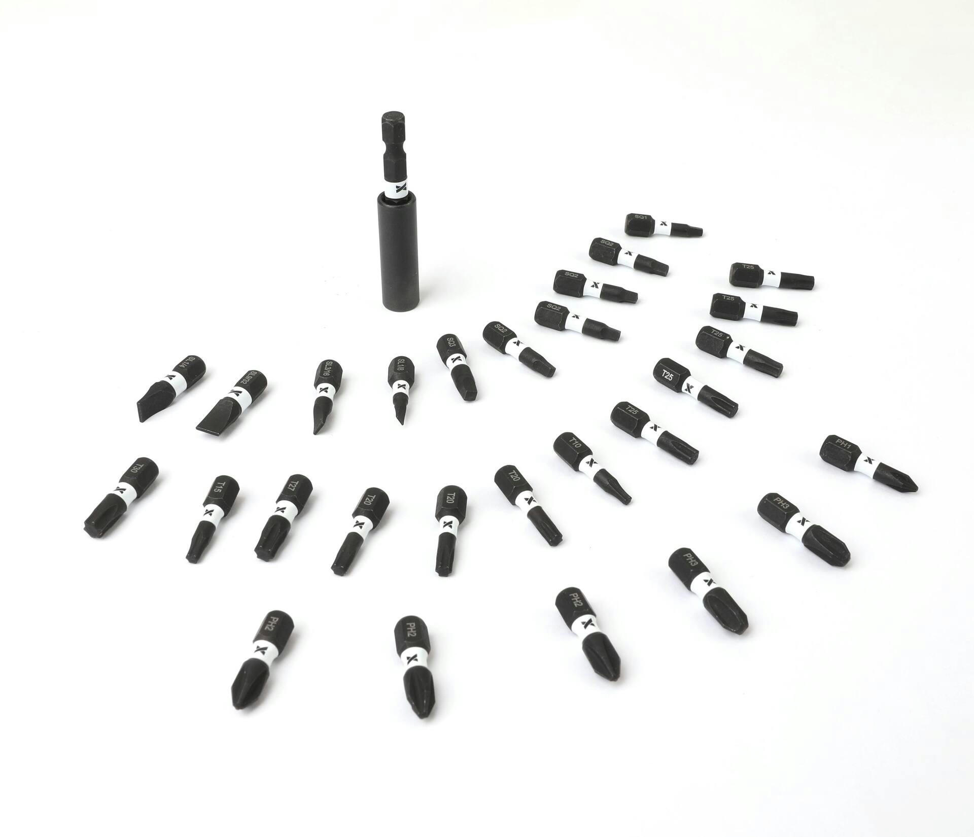 MAXIMUM Impact-Ready Mixed Screw Bit Set with Magnetic Holder, 1-in, 29-pc