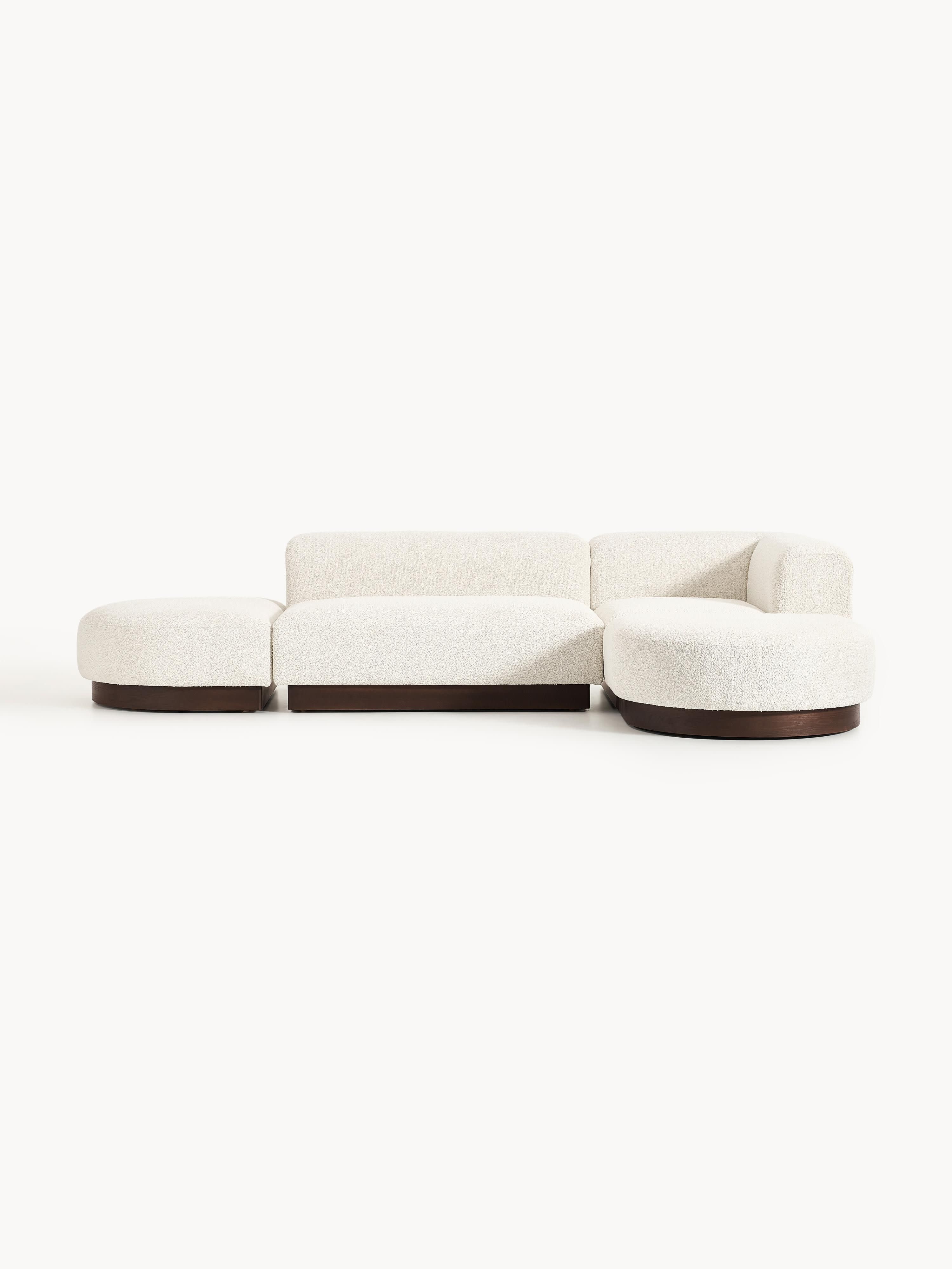 Modulares Ecksofa Natalie aus Teddy-Bouclé