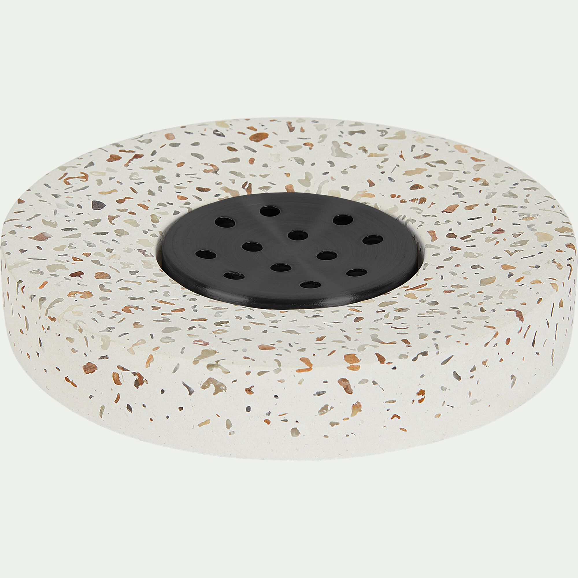 TERRAIO - Porte-savon en terrazzo D11cm - blanc