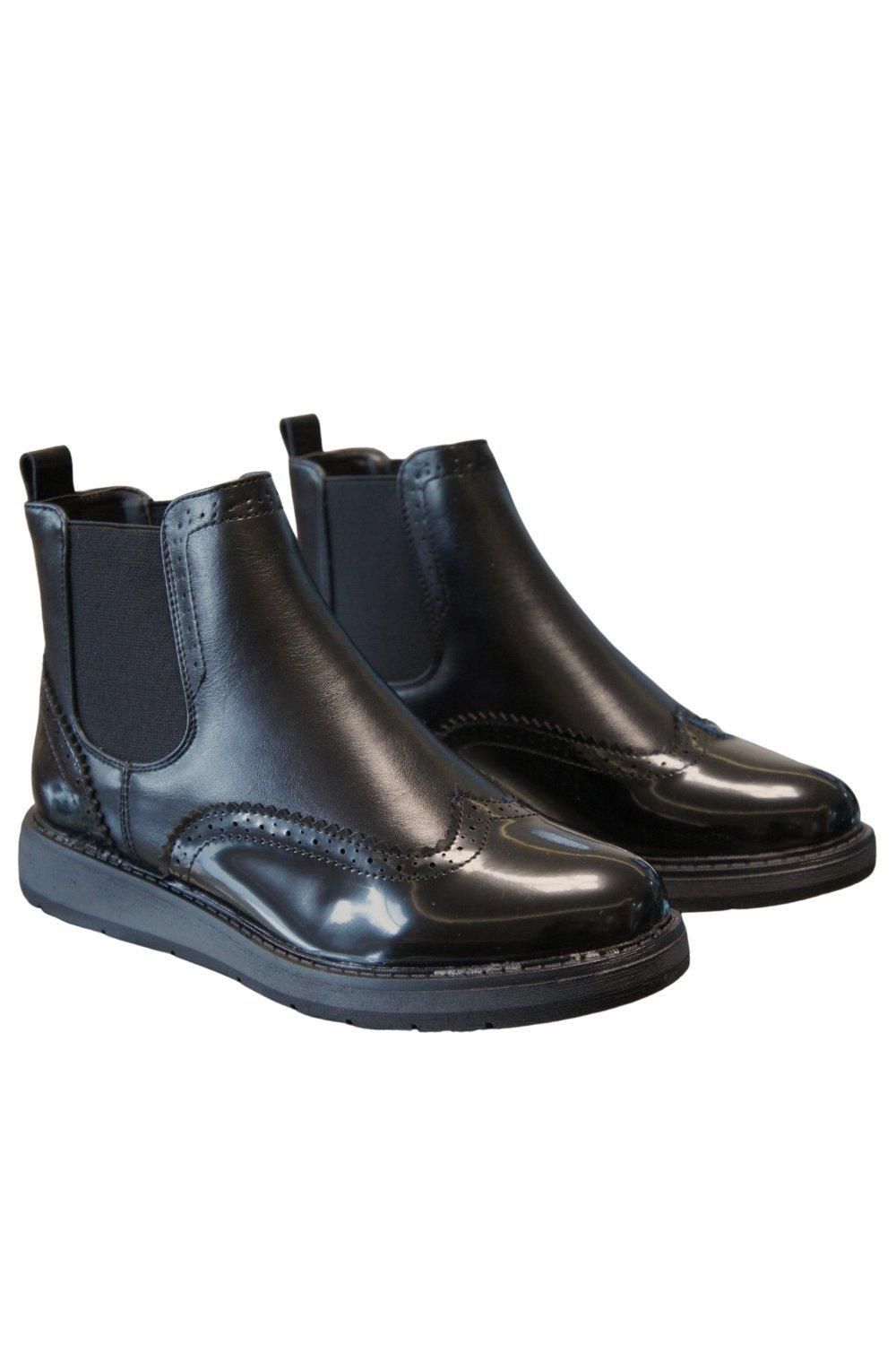 IVACHY Classic Elastic Stretch Fashion Flat Brogues Chelsea Ankle Boots