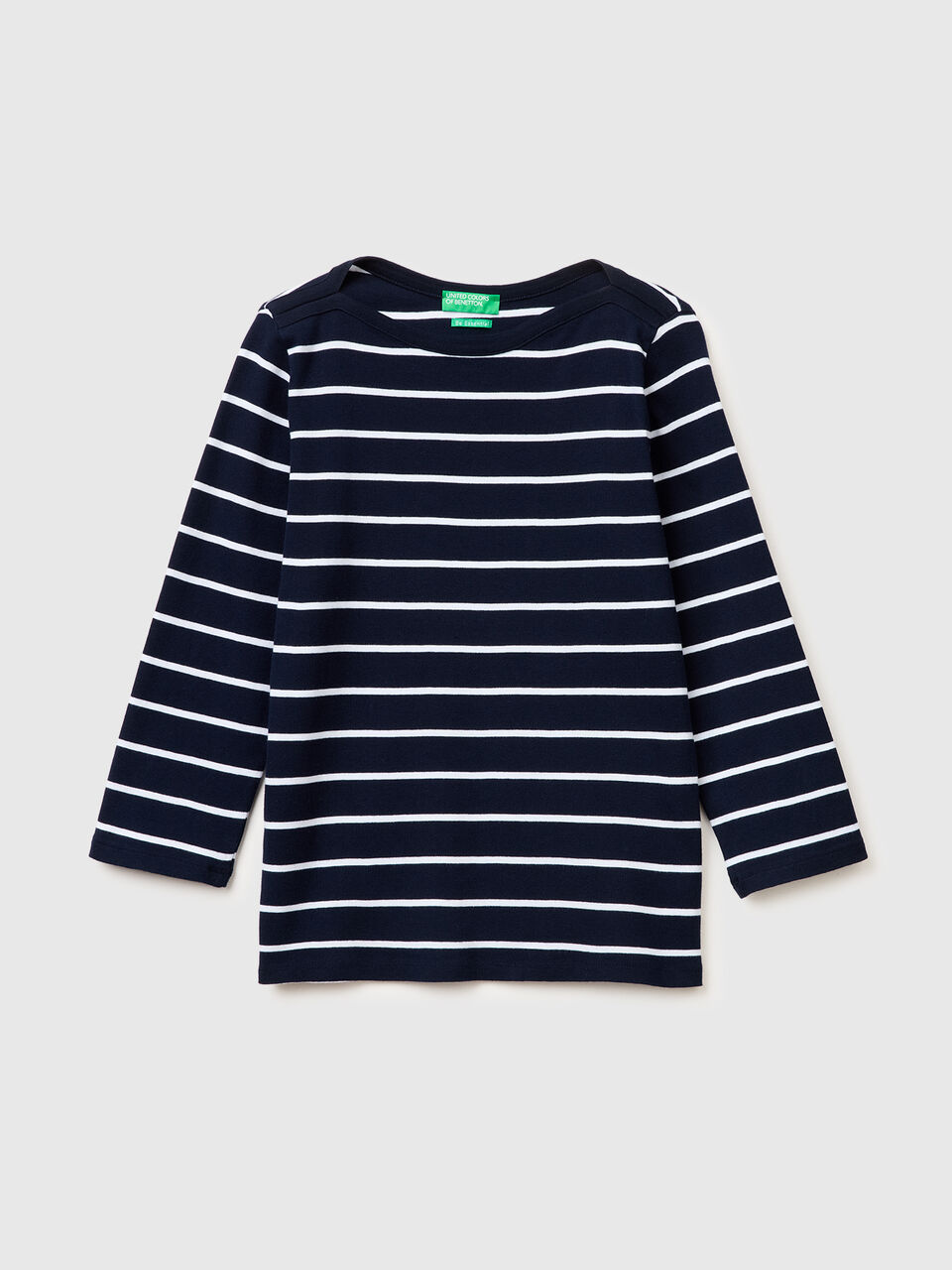 Striped t-shirt with boat neck