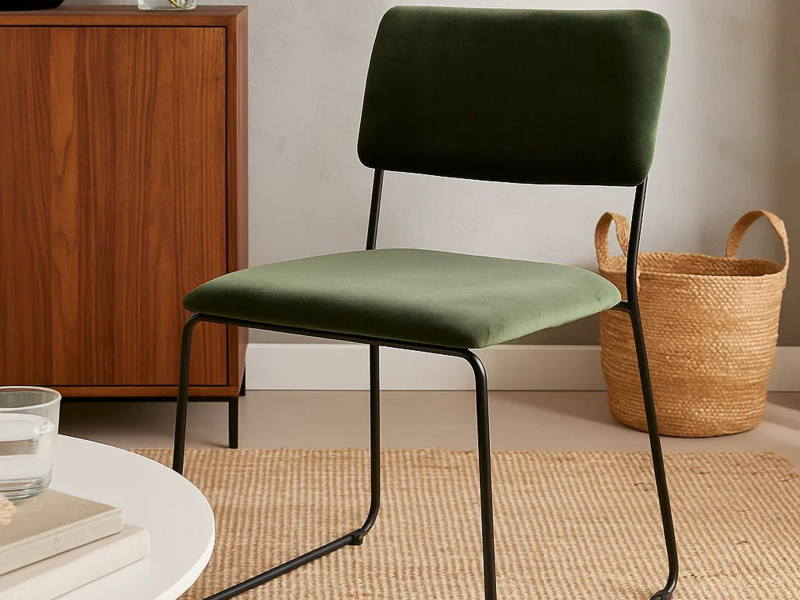 Krzesło Cortina tapicerowane, tkanina Forest green 68