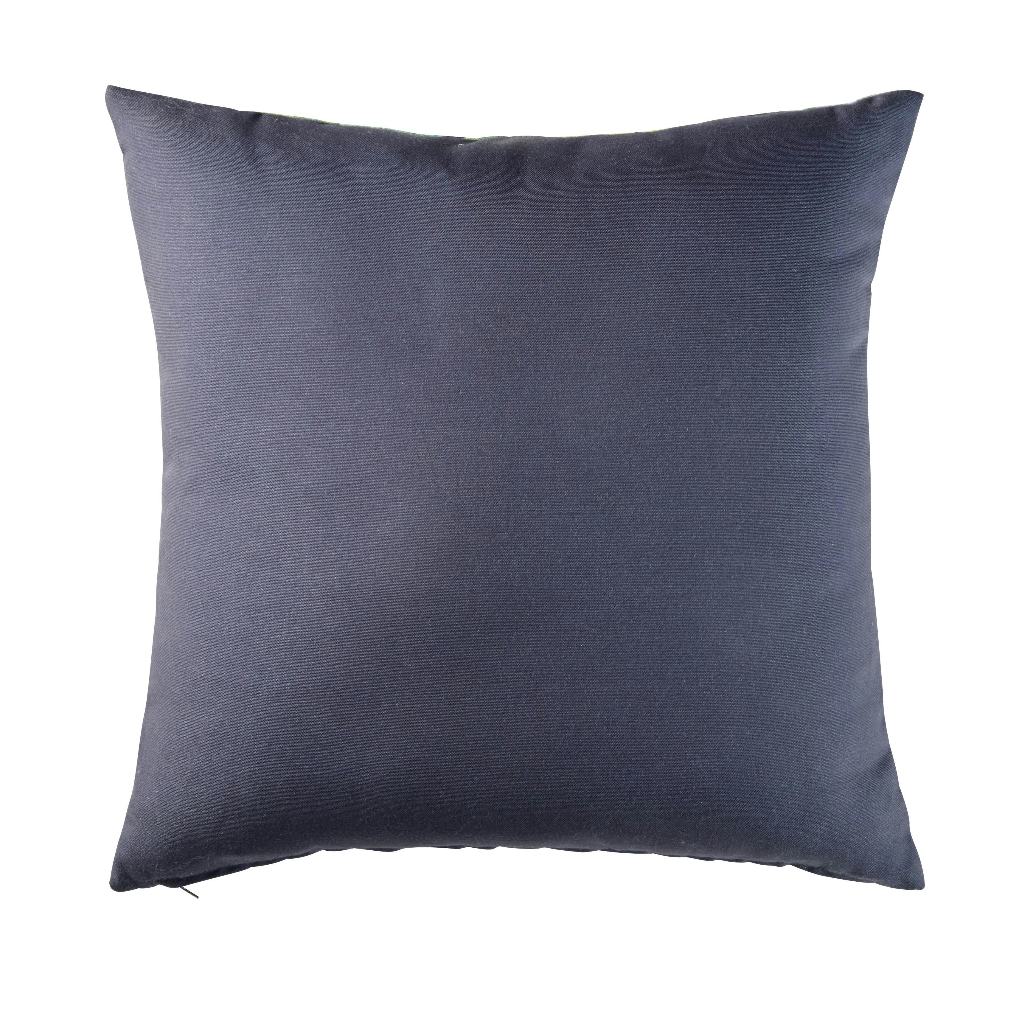 PITAO - Coussin gris imprimé feuille verte 45x45