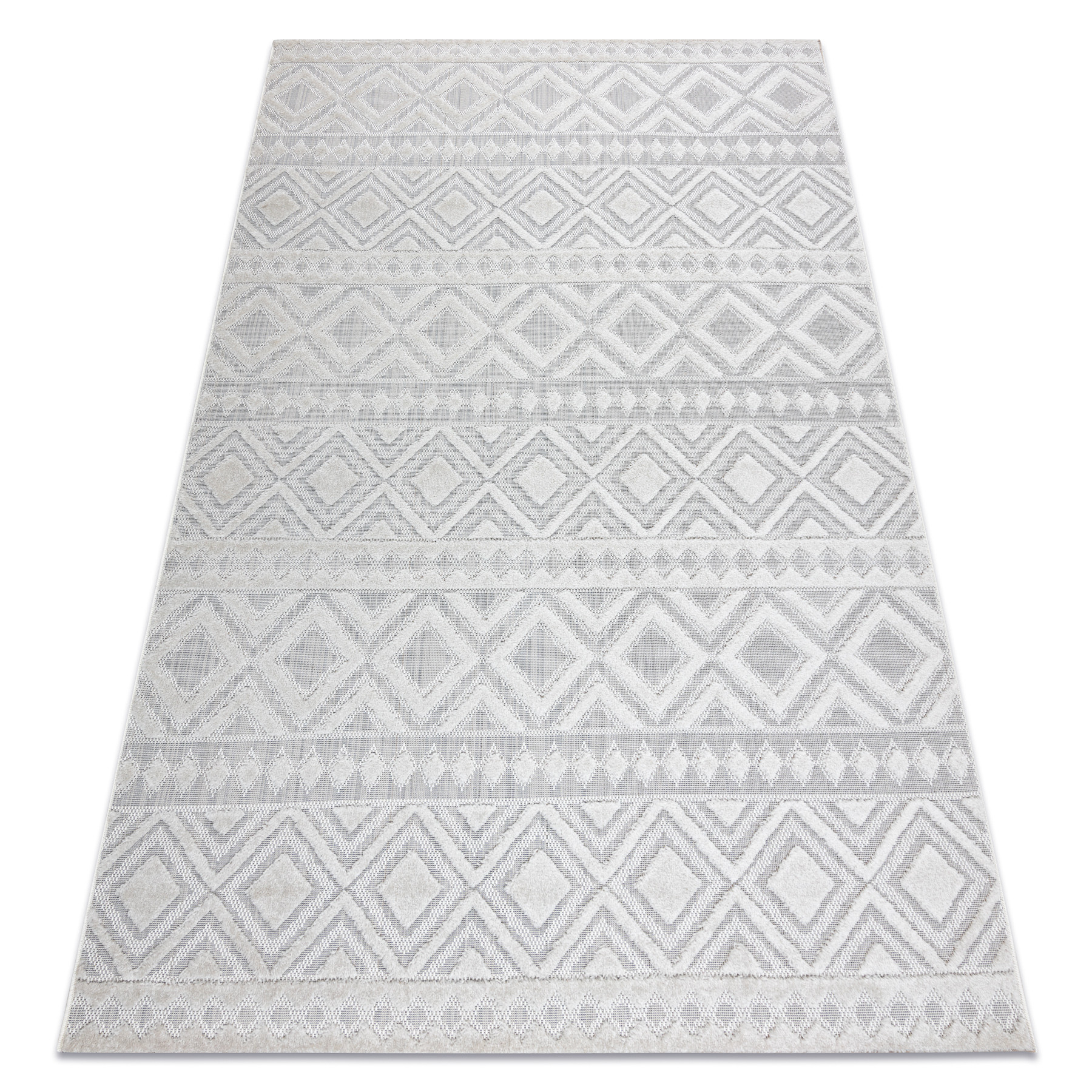Dywan Strukturalny SOLE D3851 Boho, romby - płasko tkany beż 120x170 cm