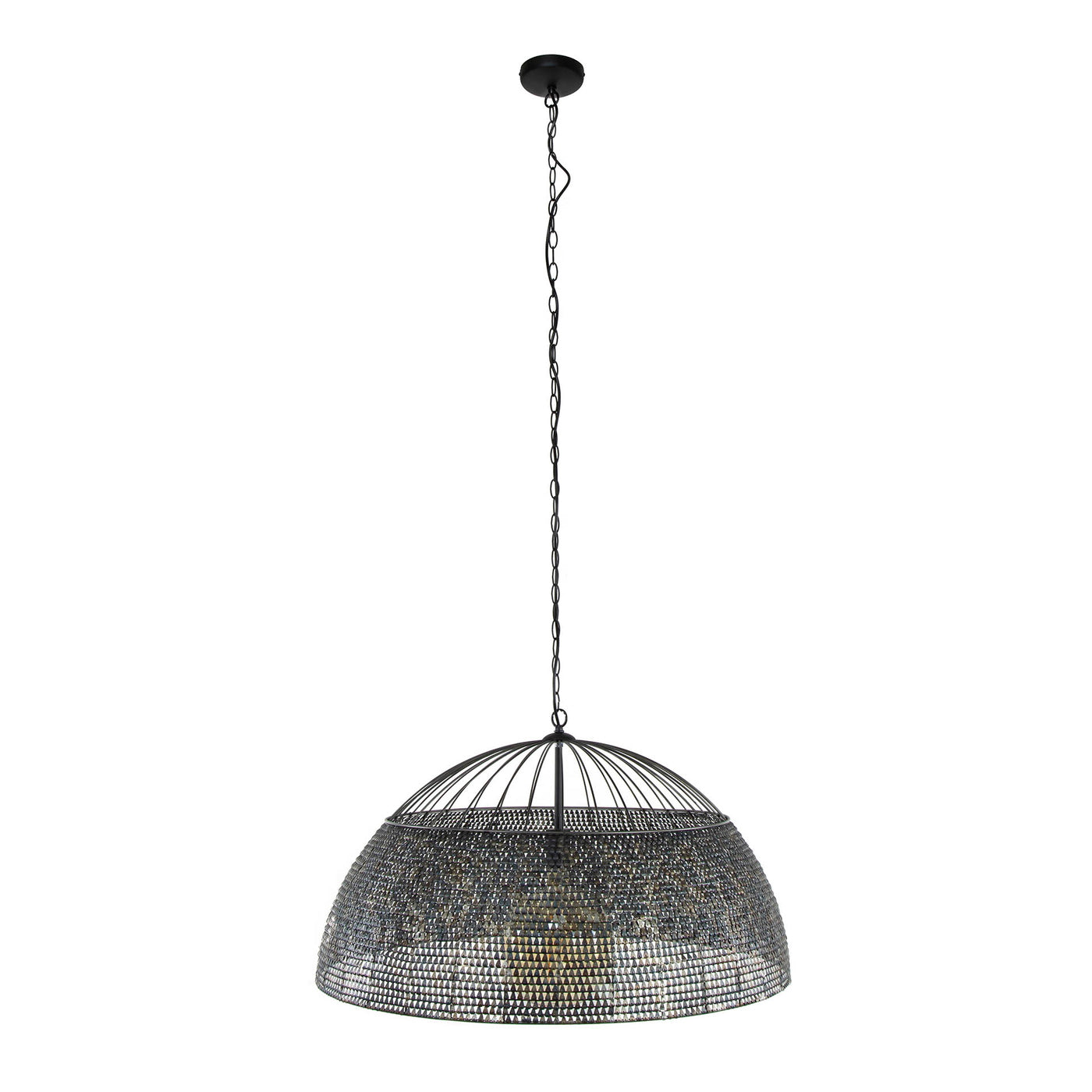Giga Meubel Hanglamp Armor - Zwart/Bruin - 1-Lichts - Ø80x80cm