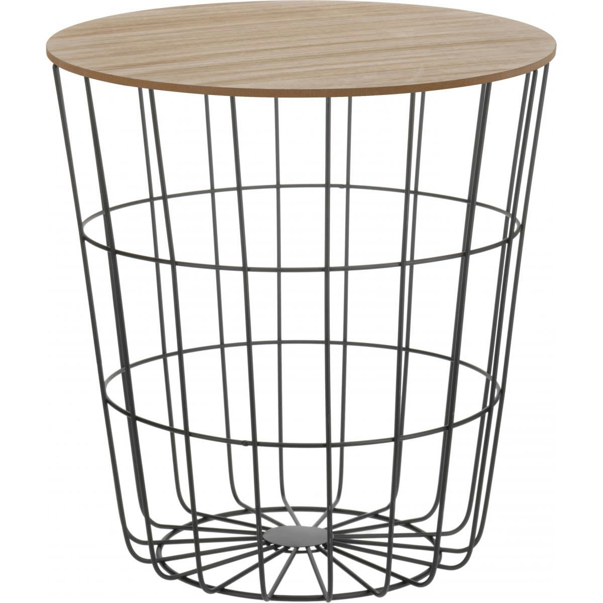 - Table d'appoint ronde 38,5x42 cm, en bois MDF et métal