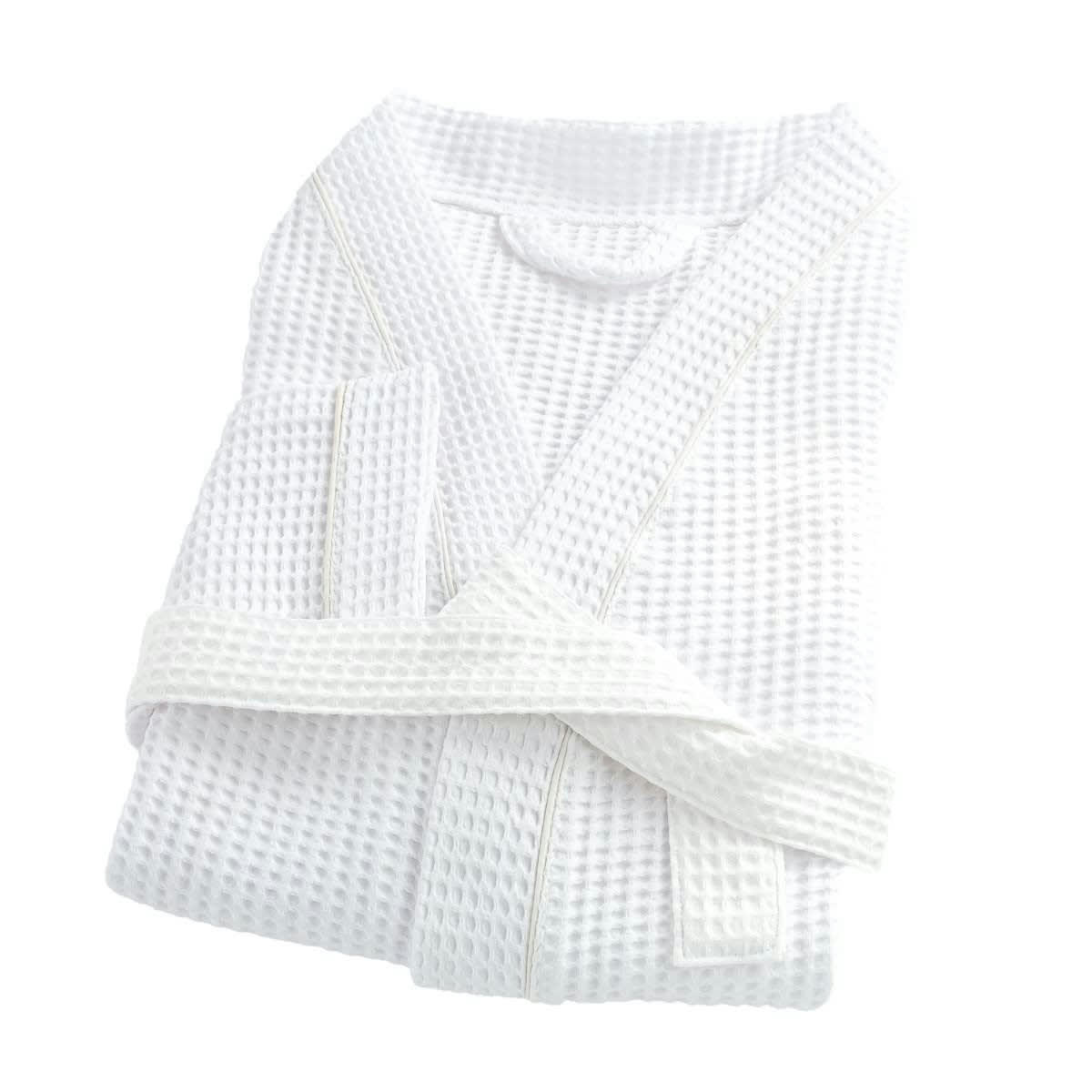 - Peignoir nid d'abeille en coton blanc xl