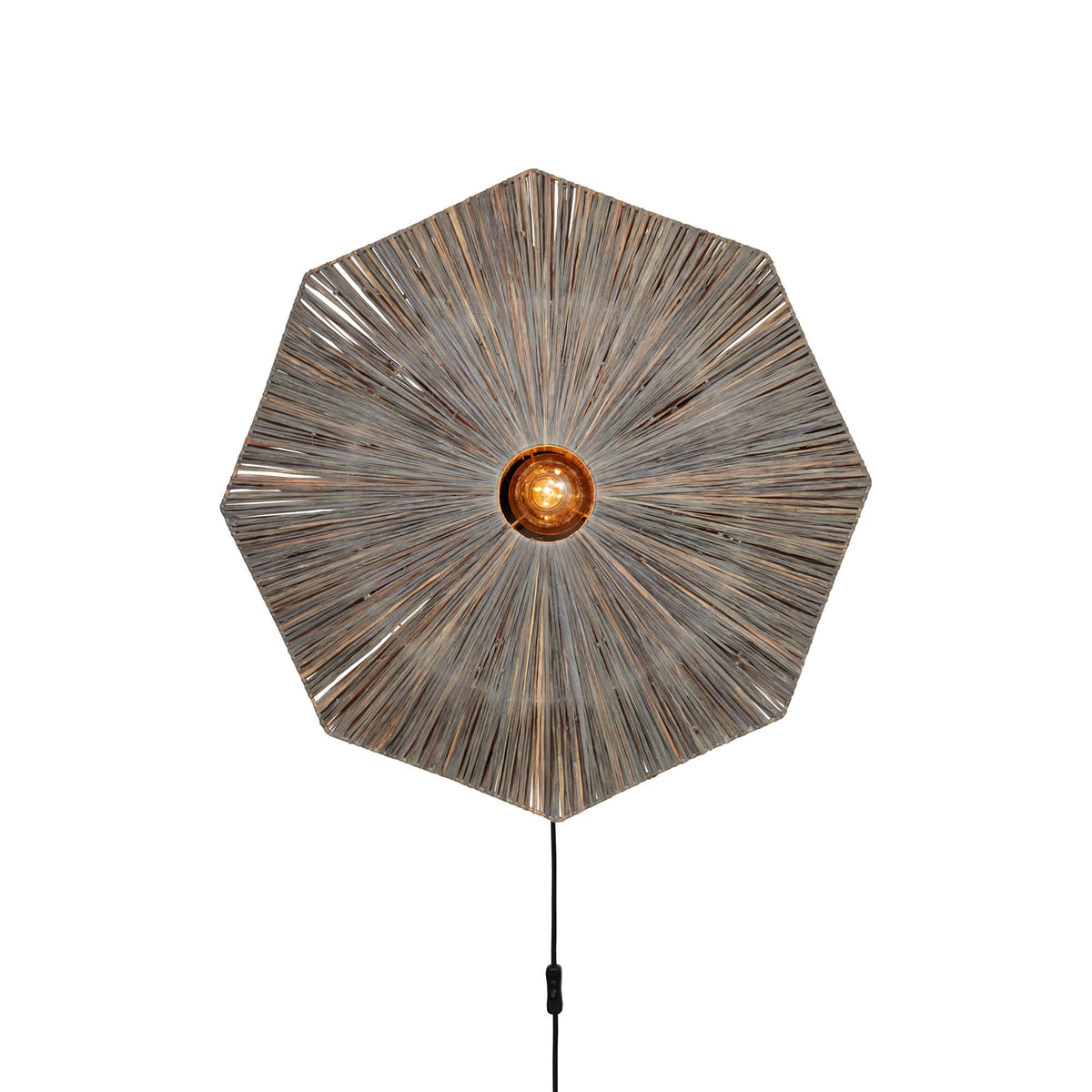 GOOD&MOJO wandlamp Panama - grijs - Ø65cm