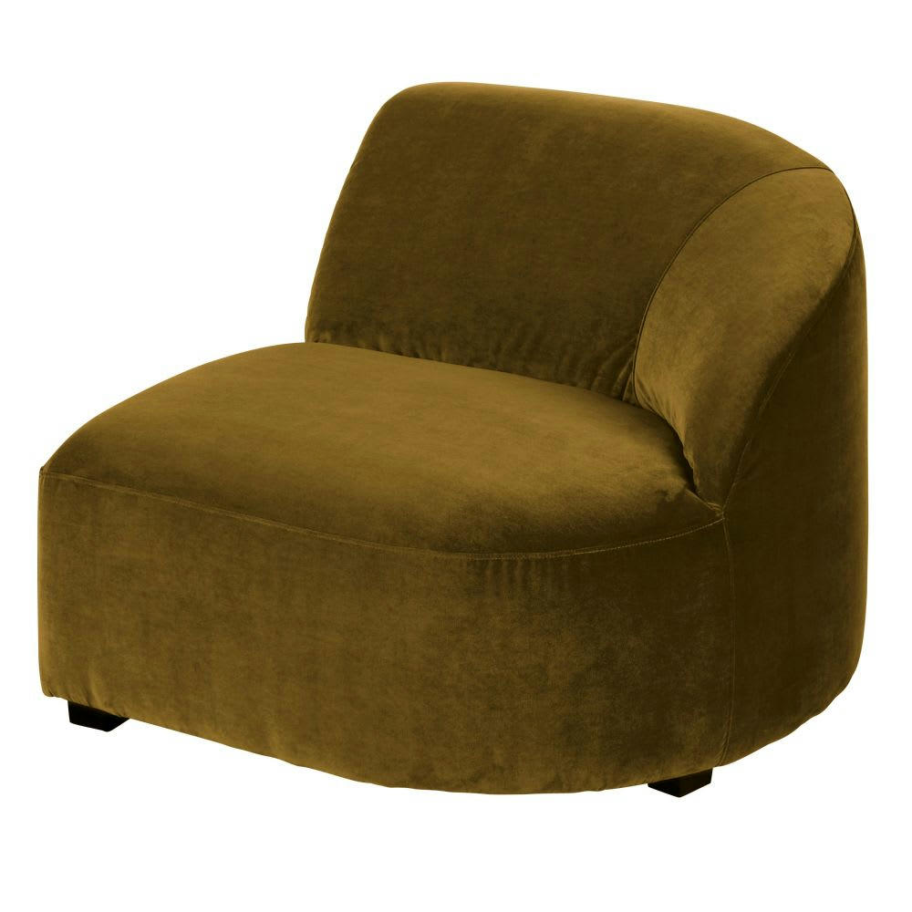 Virgile - Accoudoir droit pour canapé modulable en velours coloris bronze