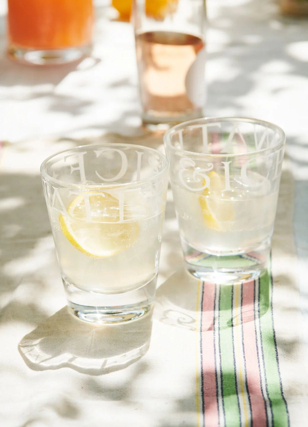 Black Toast Large Crystal Glass Tumblers - Set of 4