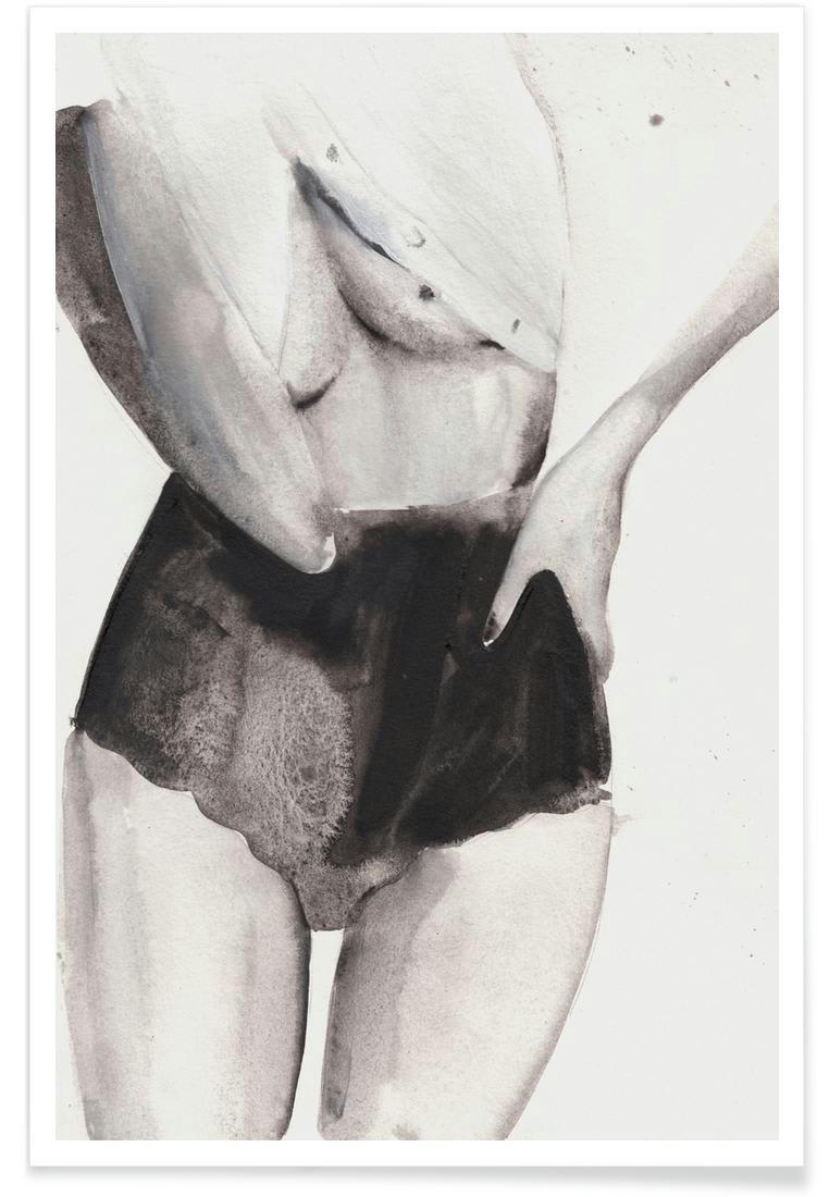 DANCE WITH ME - Affiche blanc & gris