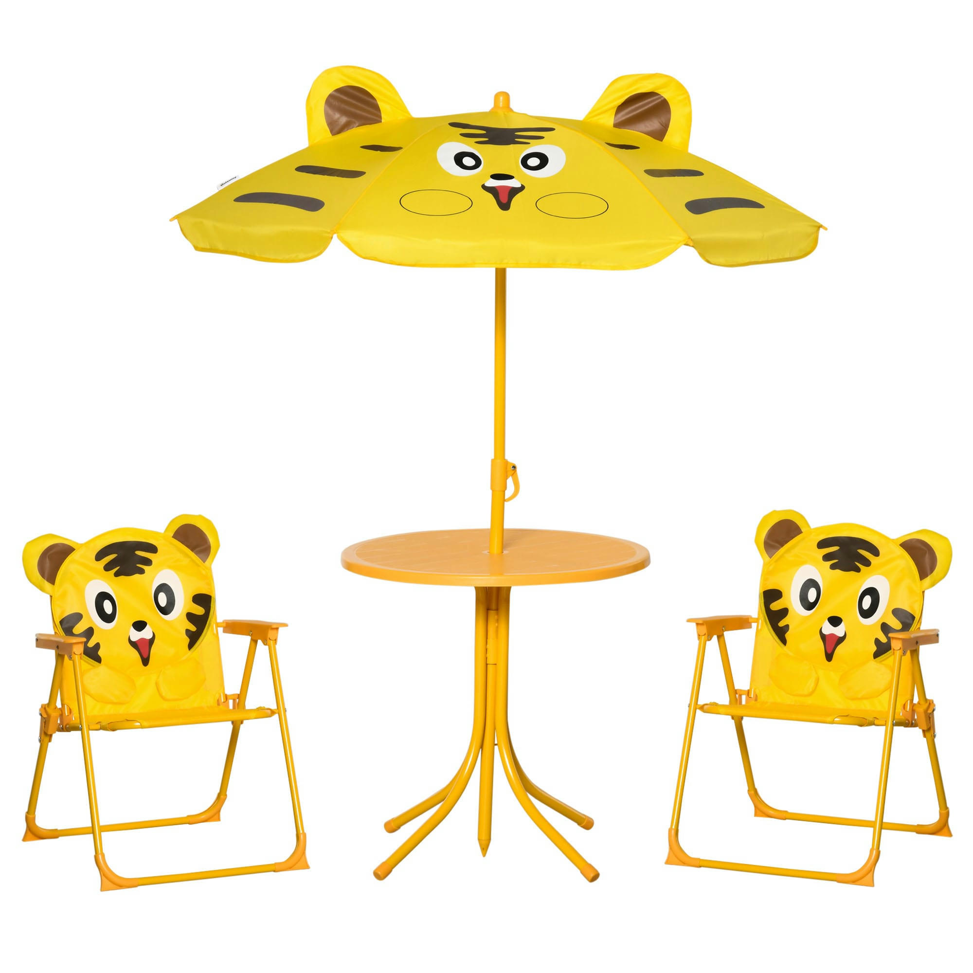 - Ensemble salon de jardin enfant 4 pièces design tigre jaune