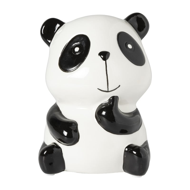 Spaarpot panda - zwart/wit - &Oslash;11x14 cm