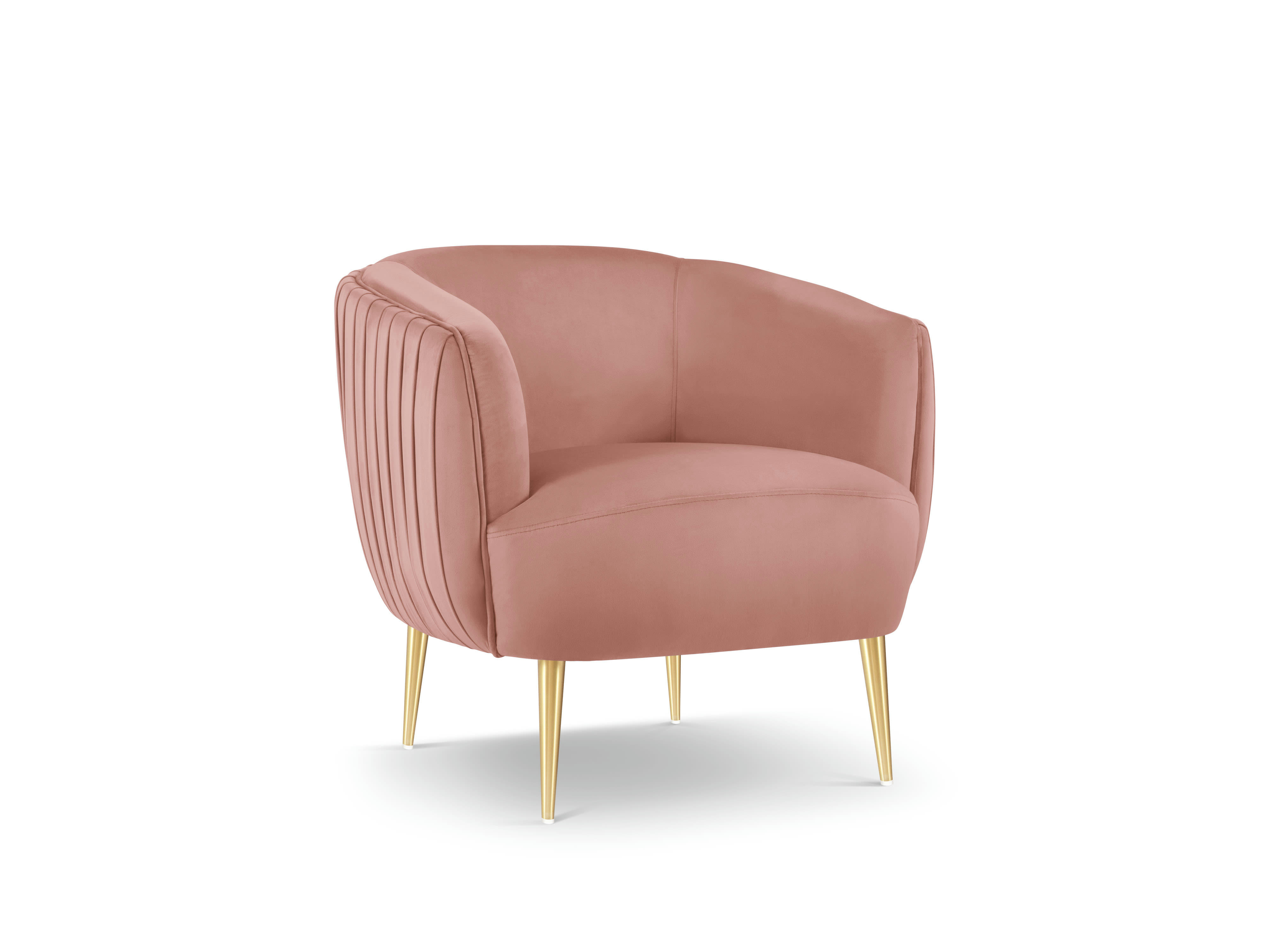 MOSS - Fauteuil en velours rose