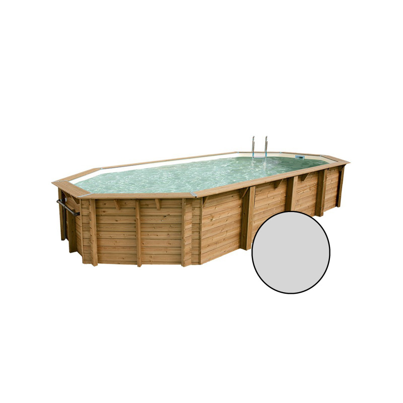 Piscine avec liner gris Océa 4,7 x 8,6 x 1,3 m UBBINK