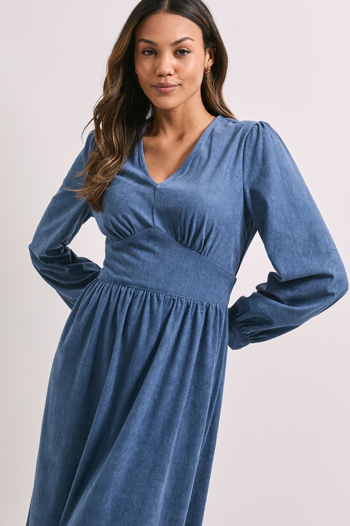 Dorothy Perkins Empire Seam Detail Blouson Sleeve Midi Dress