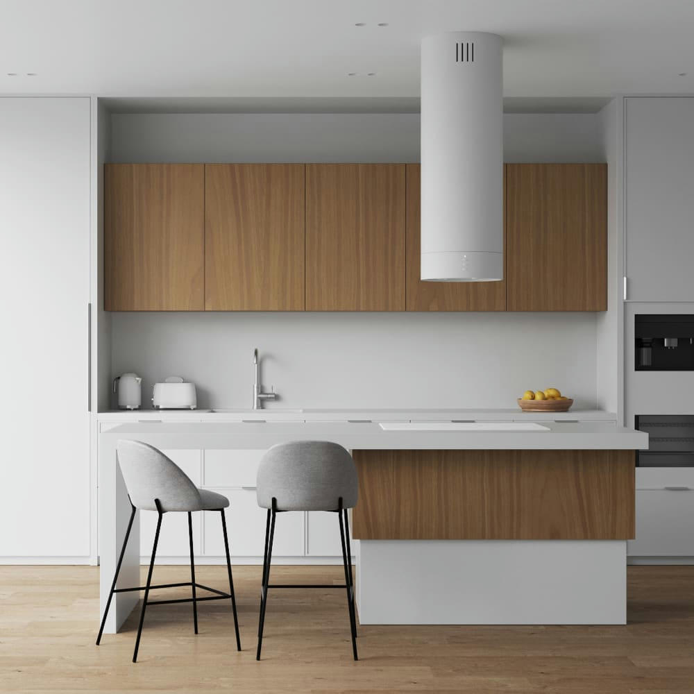 KARL - Chaise de bar en tissu chiné gris clair 66 cm (lot de 2)