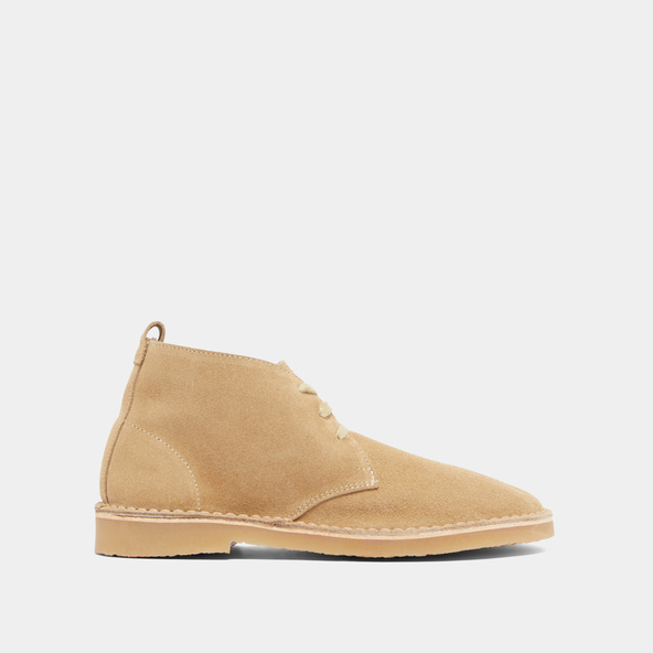 Boots basses à lacetsen croute beige | MAXIME