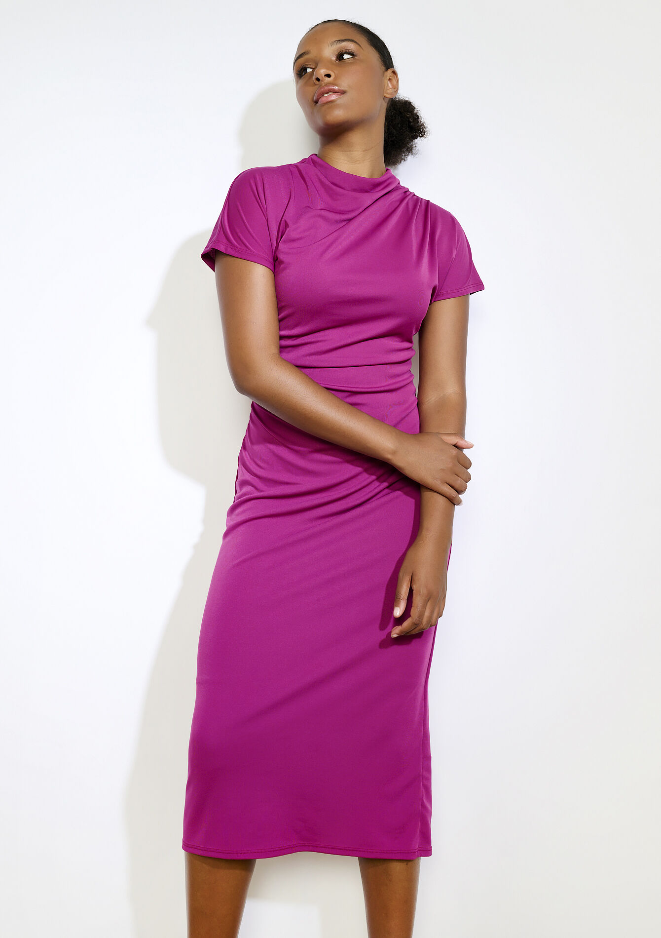 Gedrapeerde maxi-jurk