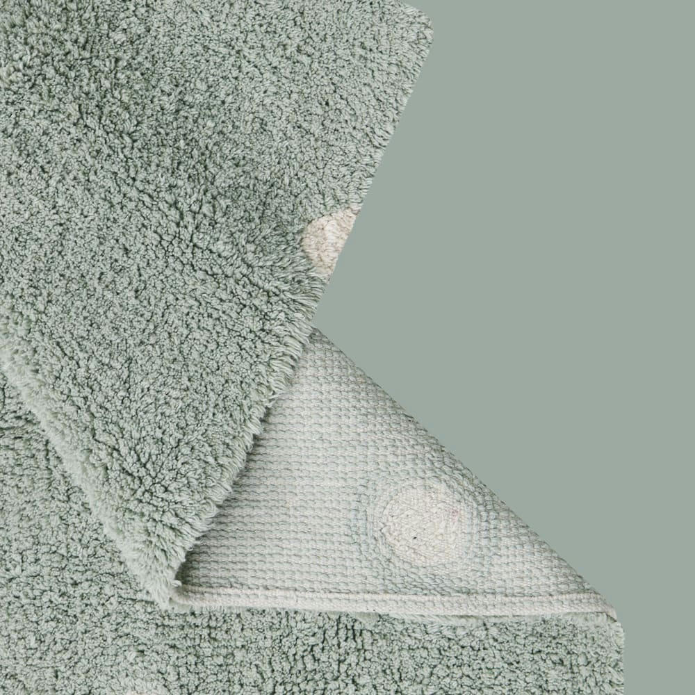 MUSHROOMS HUNTS - Tapis lavable Mini Dot Bleu Sauge en coton