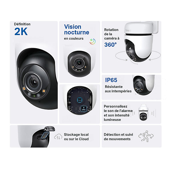 Caméra de vidéosurveillance extérieure TP-Link Tapo TC41blanc