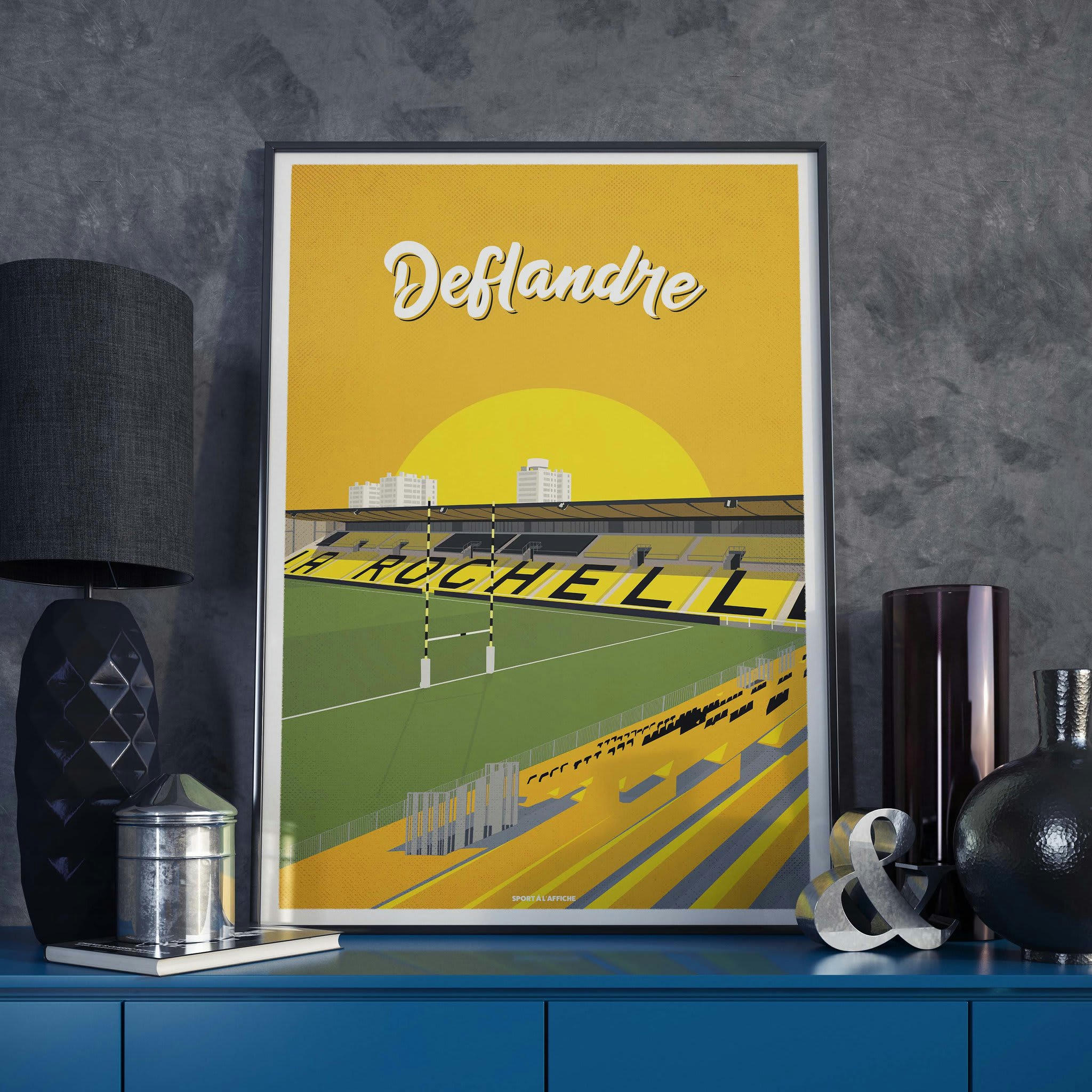 RUGBY - Affiche Rugby - Stade Marcel Deflandre 30 x 40 cm