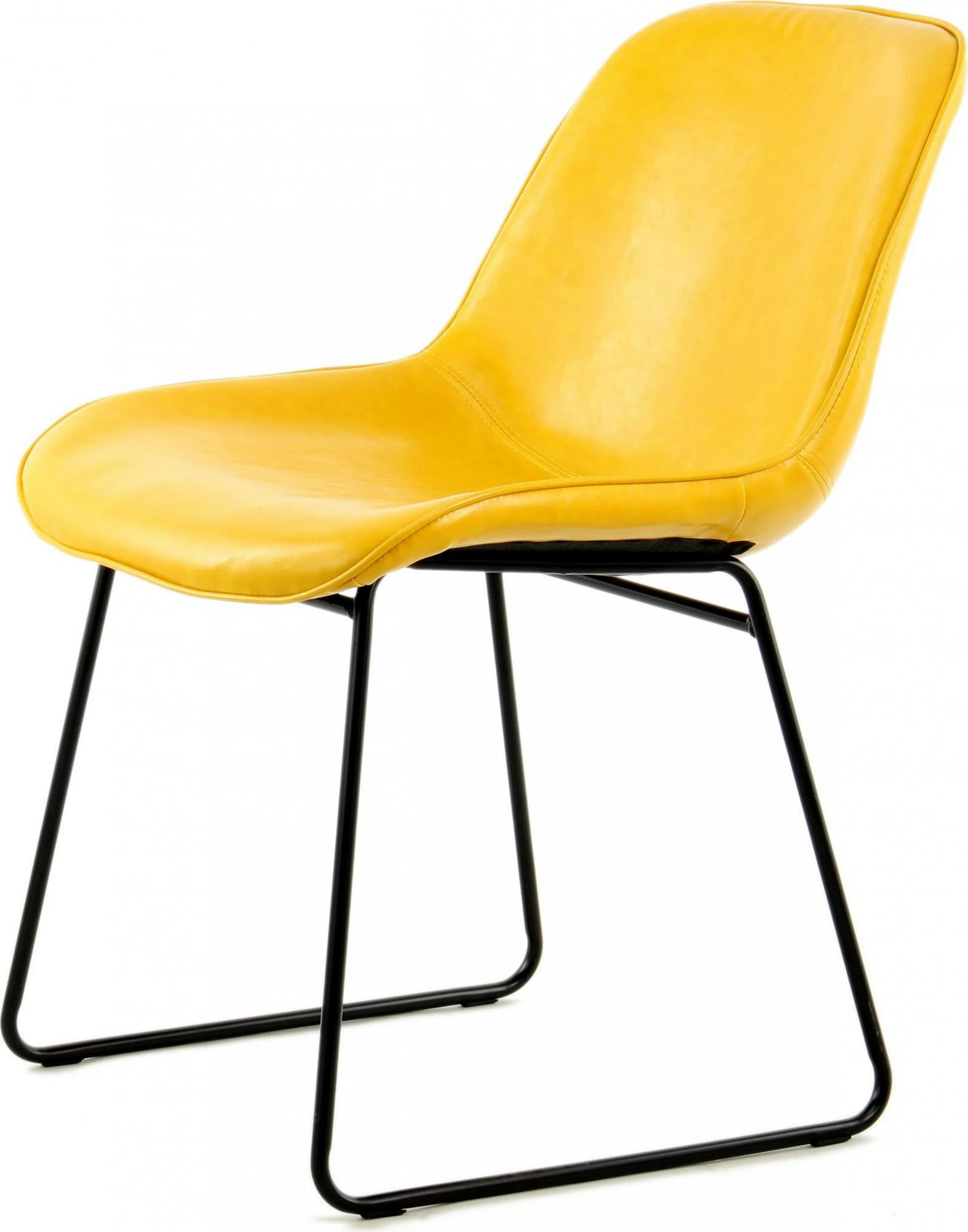 CORA - Chaise Simili Jaune H. assise 48 cm