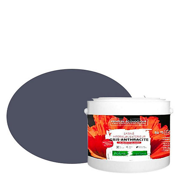 Gris Anthracite Peinture interieur exterieur aspect satin Natura - Gris Anthracite - 2.5L