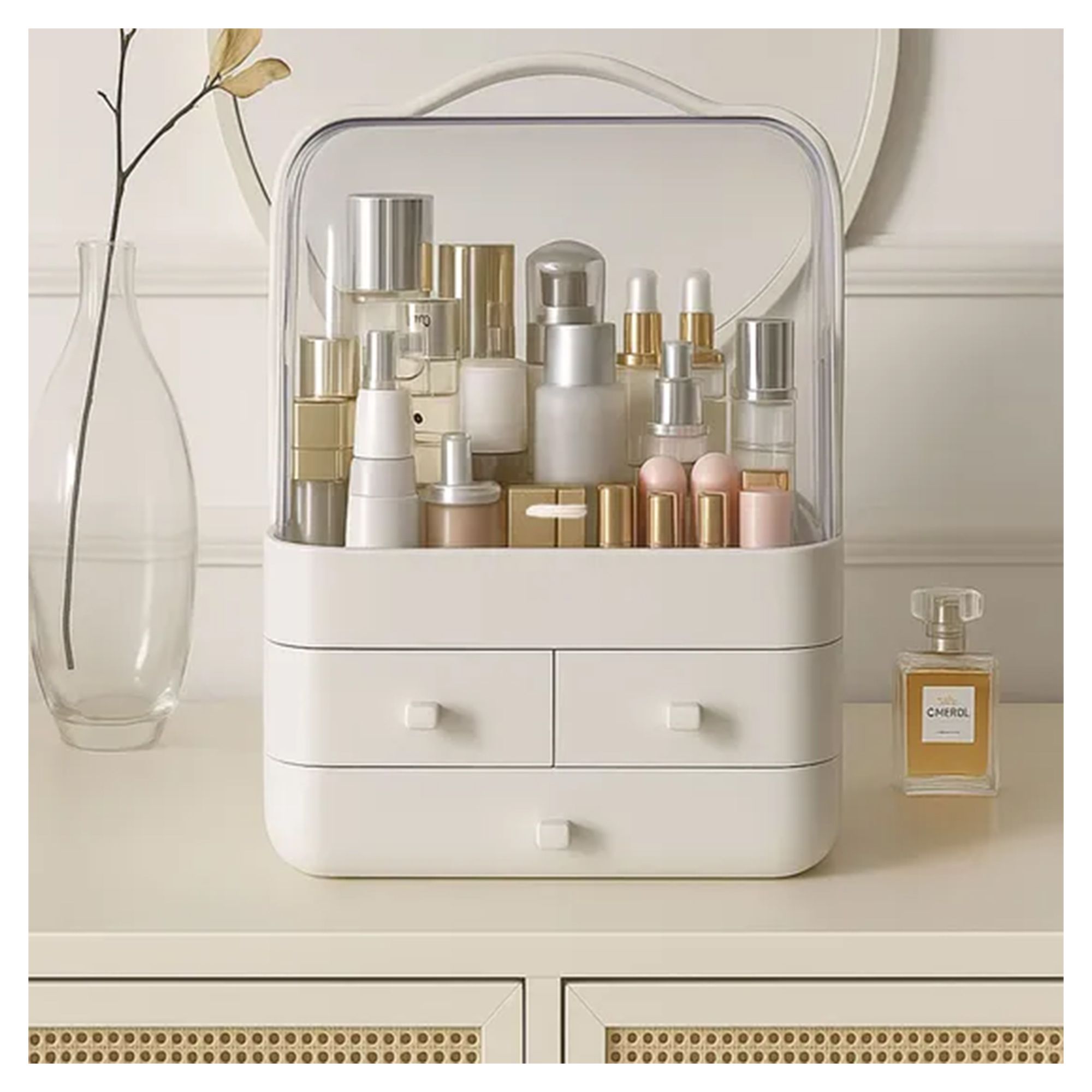Dragodirect Acrylic Makeup Organizer Cosmetic Storage Box for Brushes Accessories