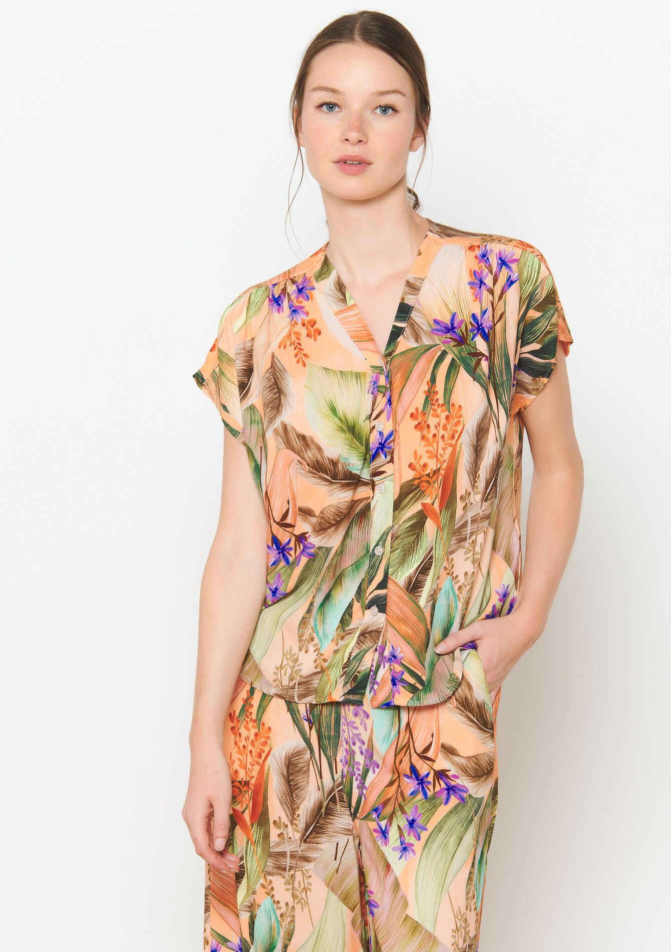 Hemd met tropische print