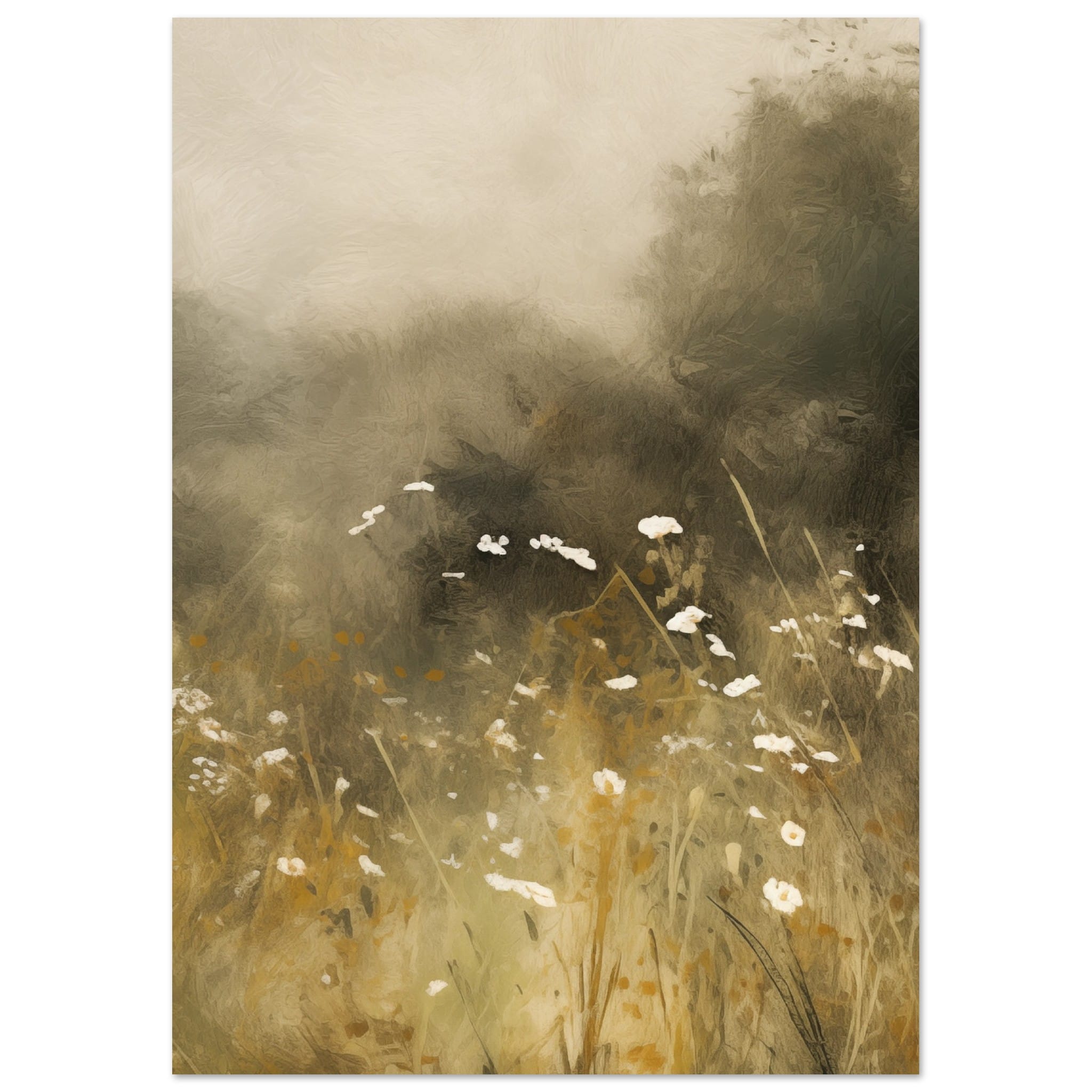 Artfulprints Poster Abstract - Floral essence  - A4 21x29.7 cm - Groen