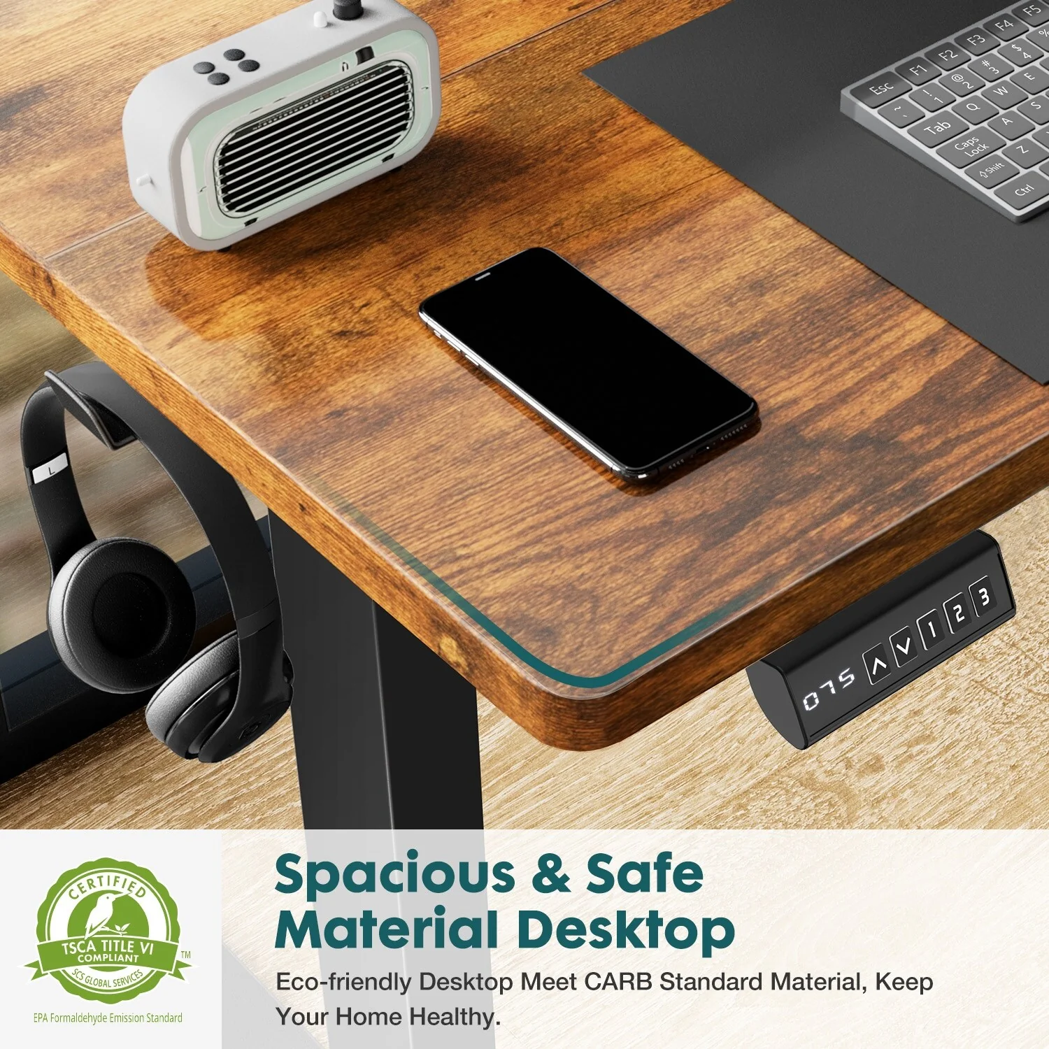 Standing Desk Adjustable Height 63 x 24 Inch Electric Computer Stand Up Desk