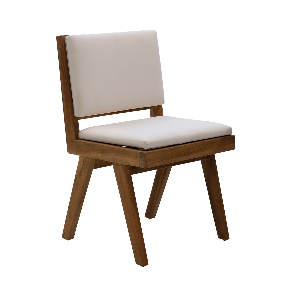 DÉJA Living Eetkamerstoel Lowen - Stof/Teakhout - Beige - Set van 2